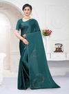 Sea Green Colour Latest Designer heavy Party And Wedding Wear Heavy Siroski Hot Fix Stone Work folder Piping Saree Collection 2868